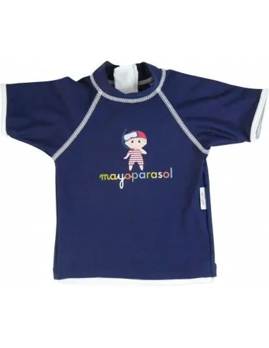 T-shirt bébé anti uv mixte Pirate marine zip arrière