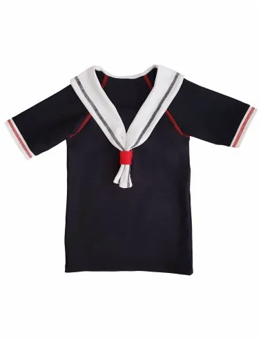 T-shirt anti uv lycra bébé marine à manches courtes Petit Matelot