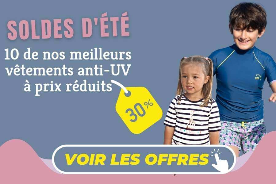 Tee-shirt anti-UV en matière recylée bébé MEDIEVAL/MARSHMALLOW